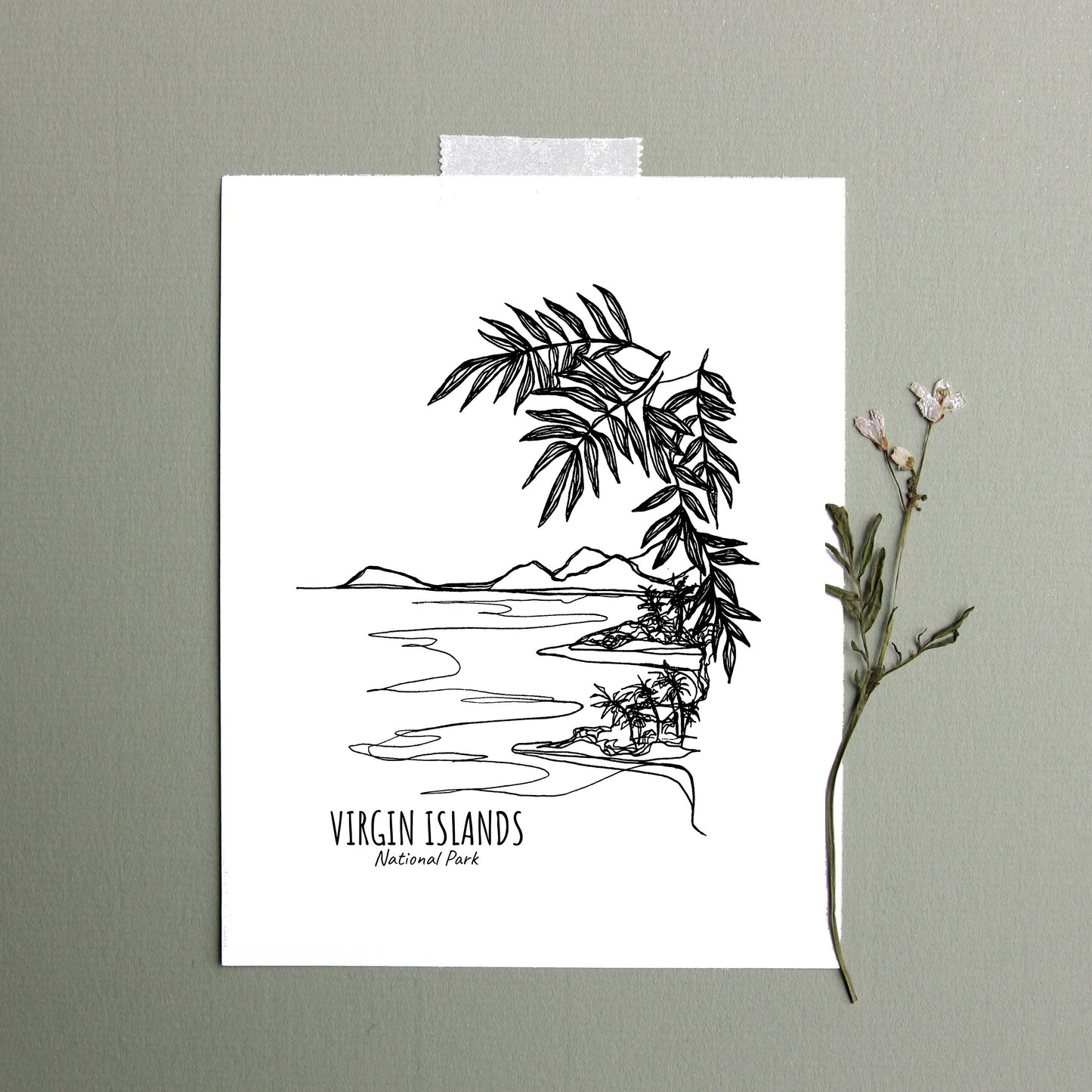 Virgin Islands National Park Continuous Line Print