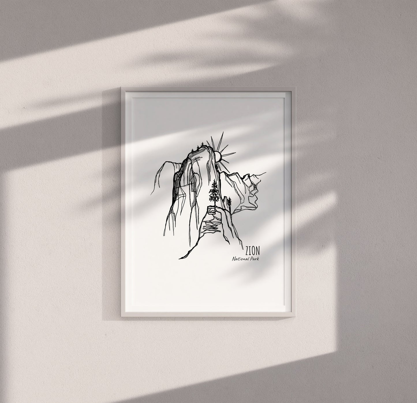 Zion National Park, Utah Continuous Line Print