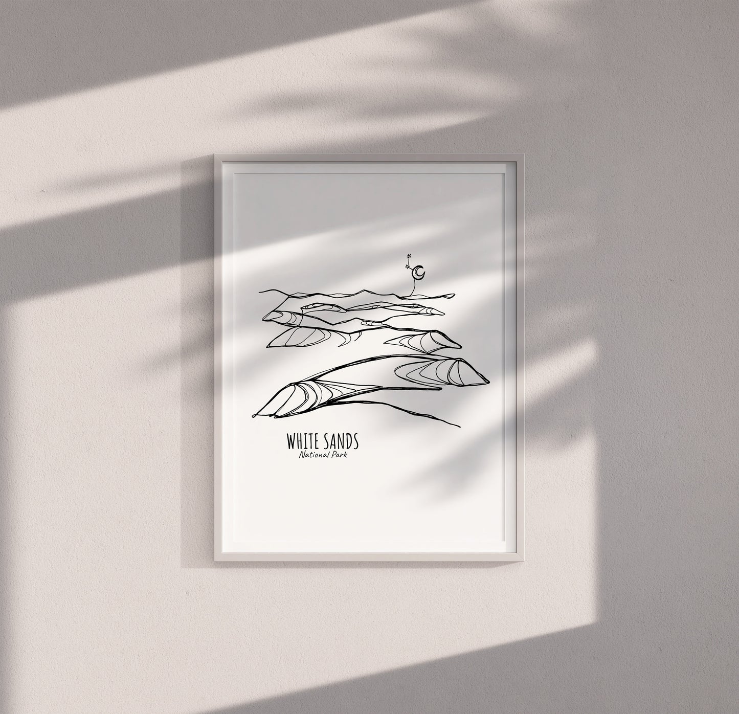White Sands National Park, New Mexico Continuous Line Print