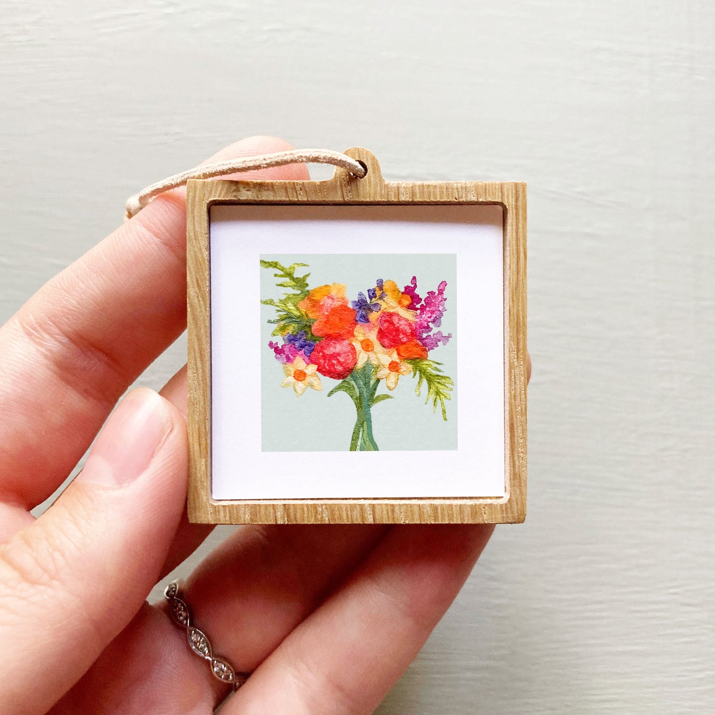 Mini 1" Spring Flower Bouquet Watercolor Print