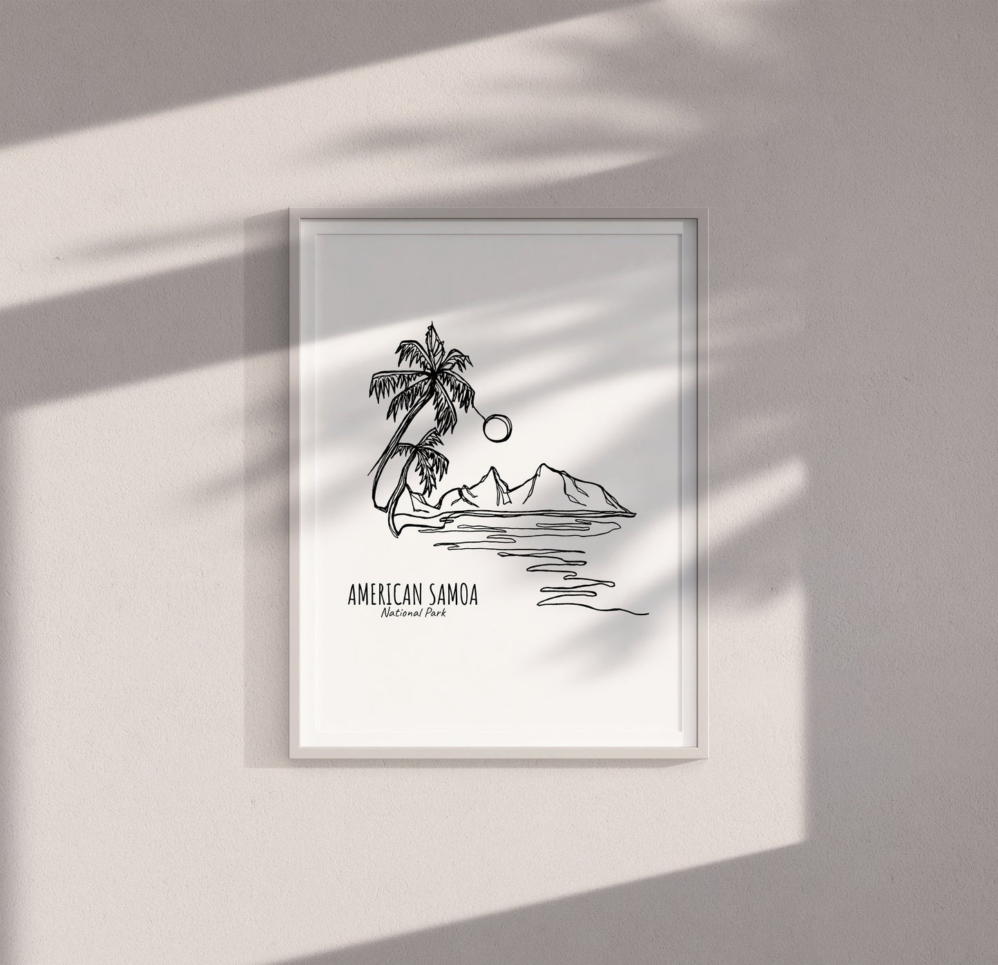 American Samoa National Park Continuous Line Print