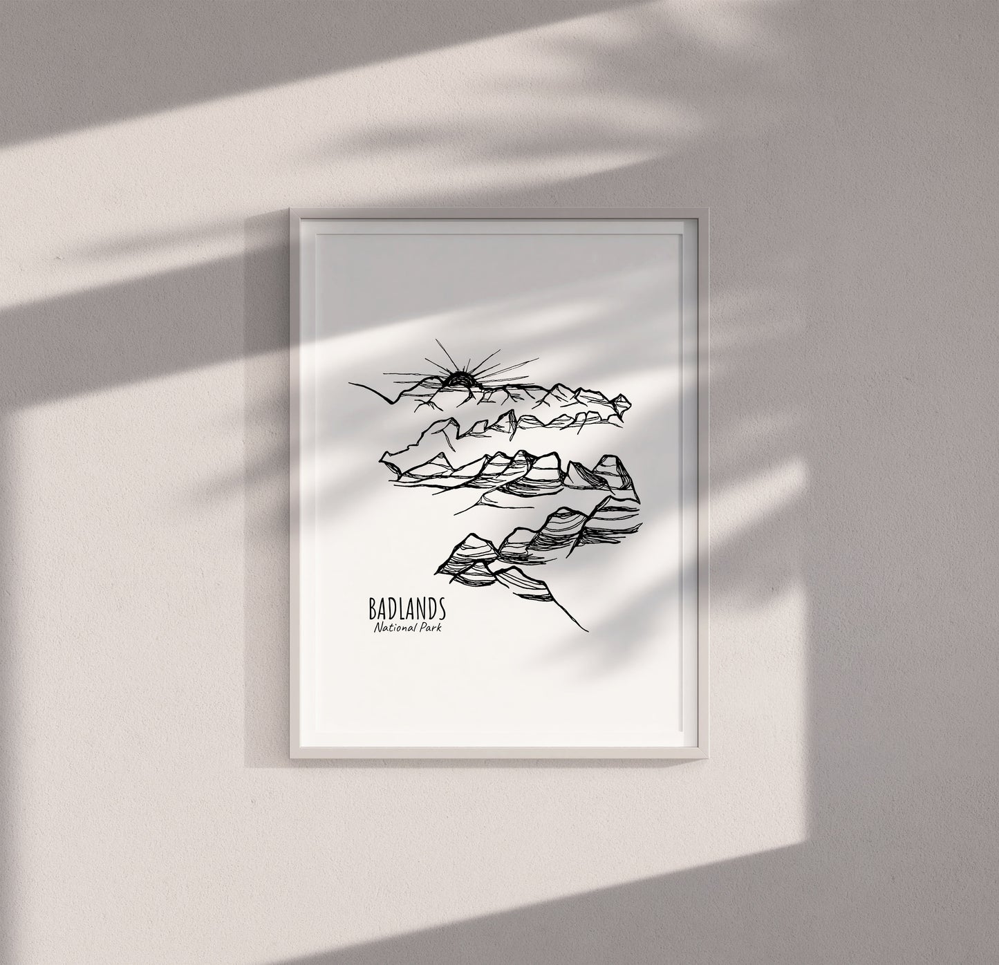 Badlands National Park, South Dakota Continuous Line Print