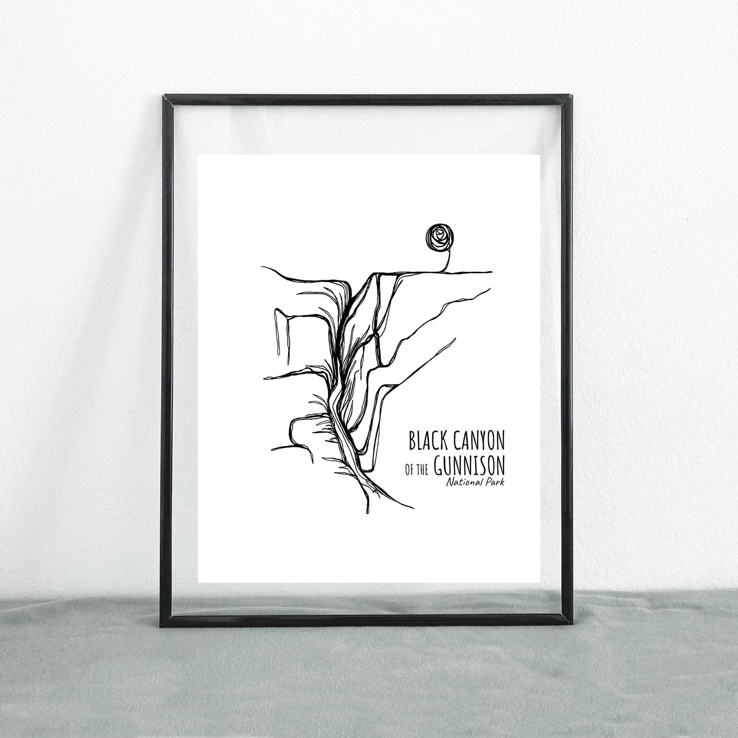 Black Canyon of the Gunnison National Park, Colorado Continuous Line Print