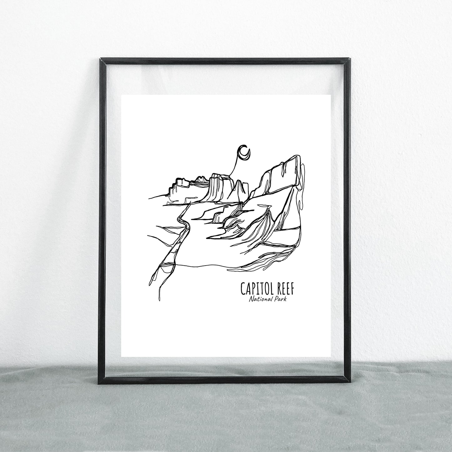 Capitol Reef National Park, Utah Continuous Line Print