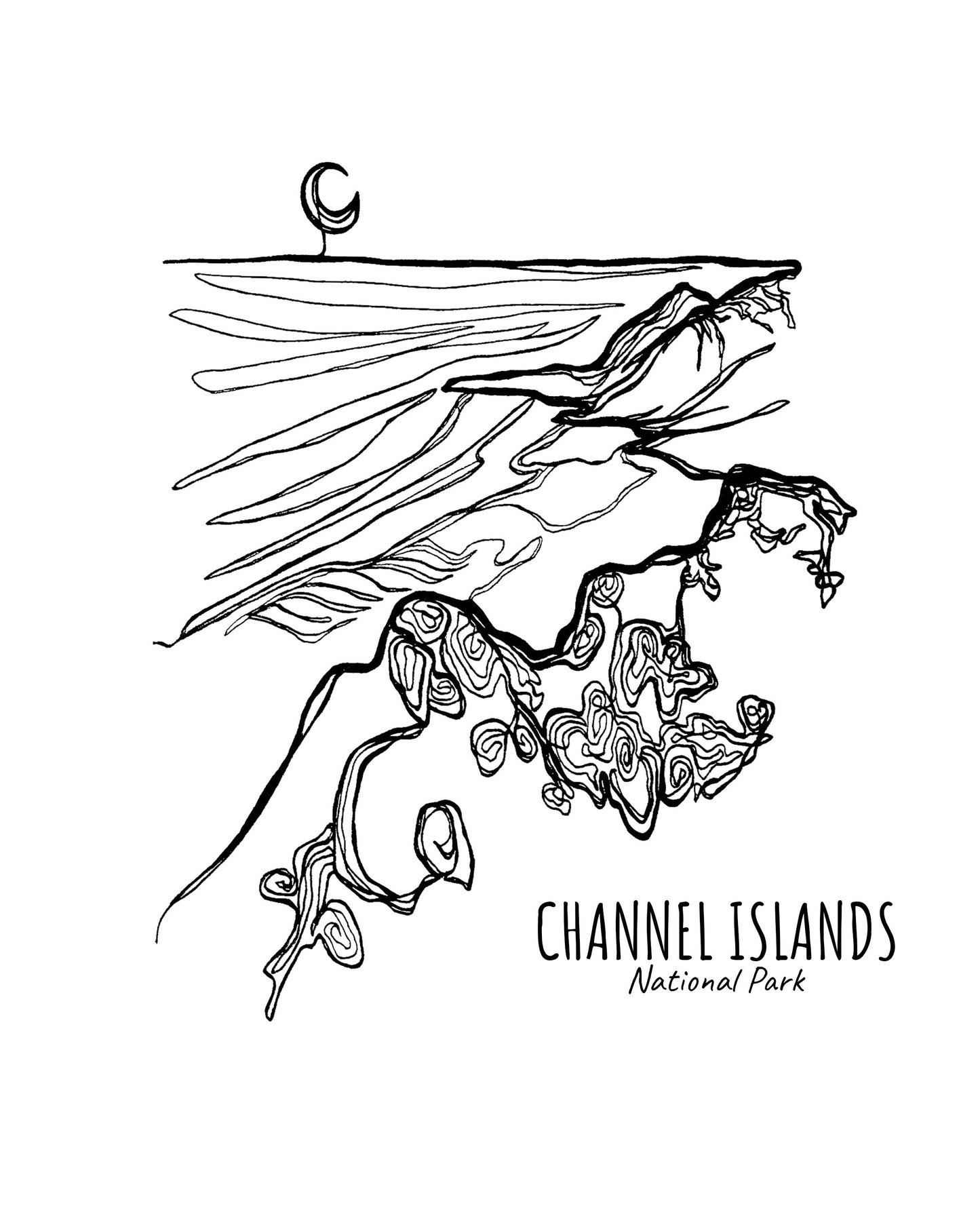 Channel Islands National Park, California Continuous Line Print