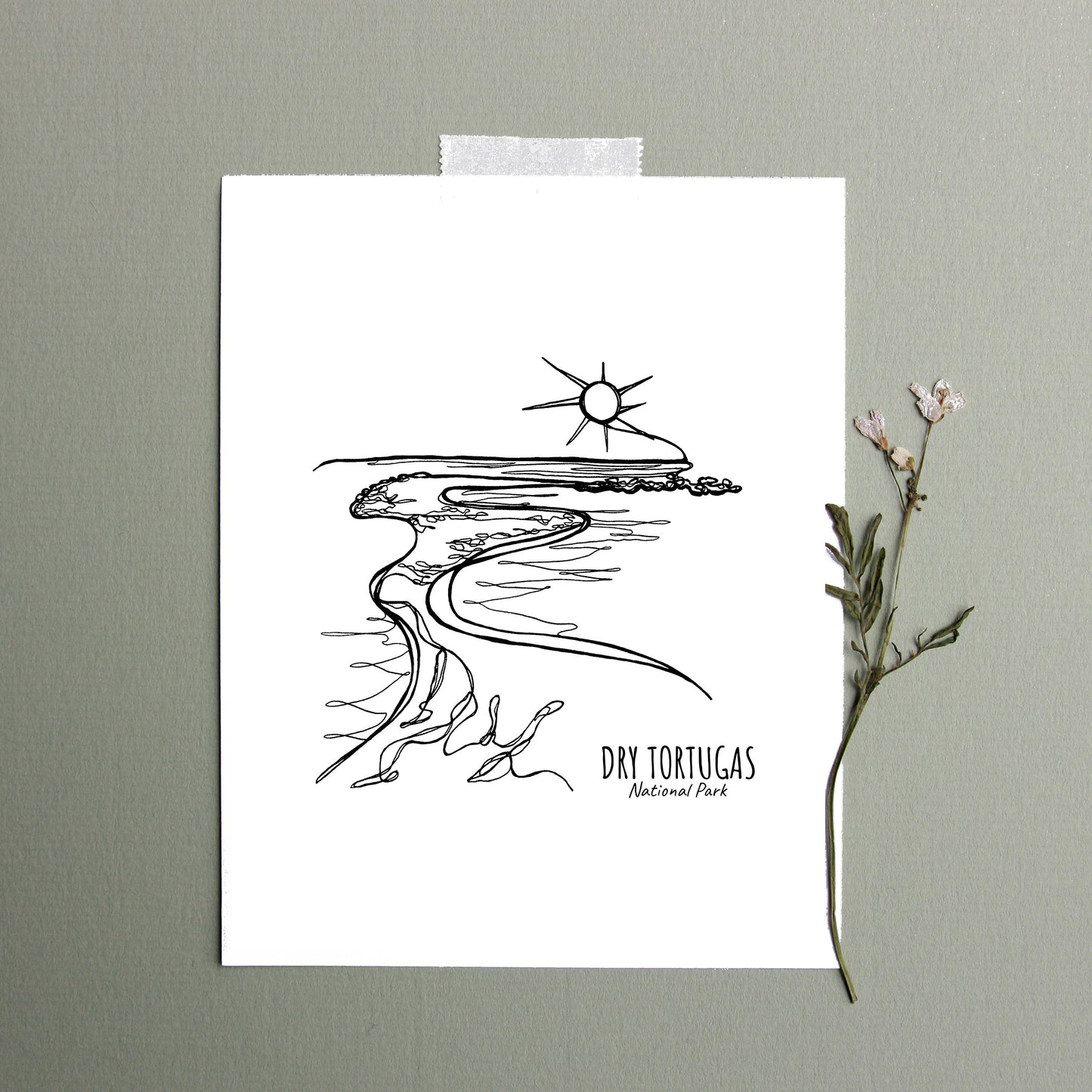 Dry Tortugas National Park, Florida Continuous Line Print