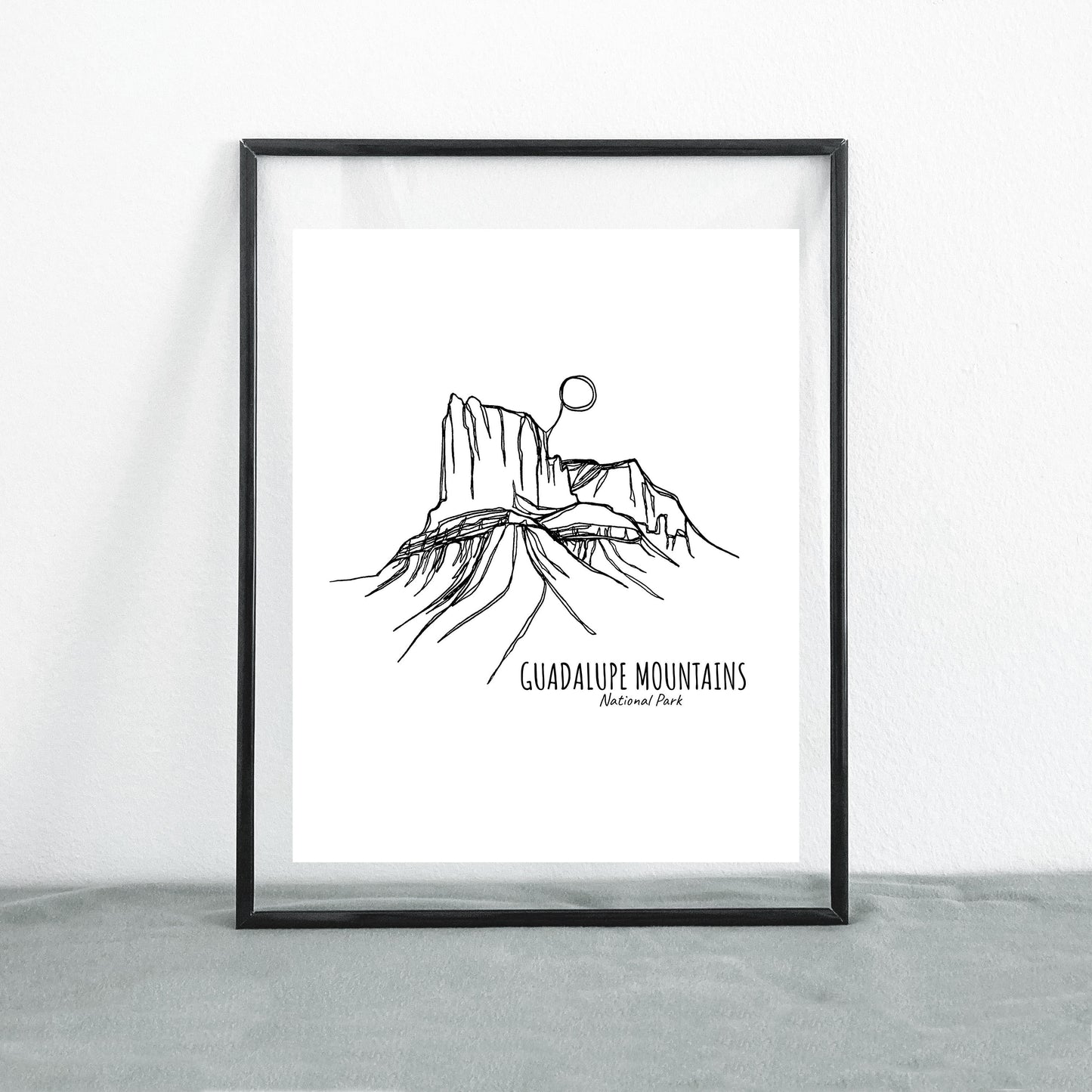Guadalupe Mountains National Park, Texas Continuous Line Print