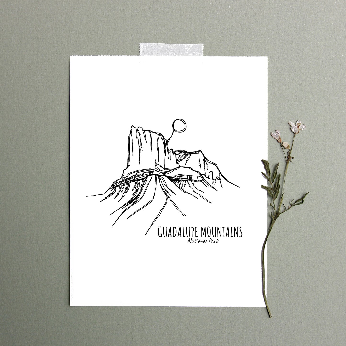 Guadalupe Mountains National Park, Texas Continuous Line Print