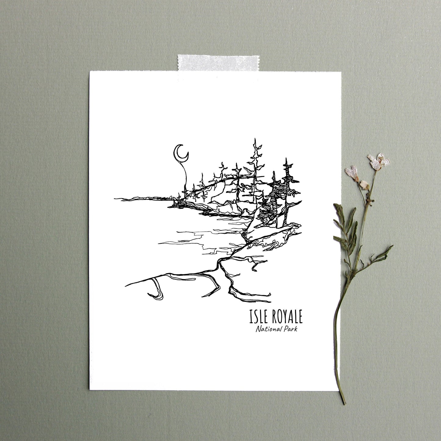 Isle Royale National Park, Michigan Continuous Line Print