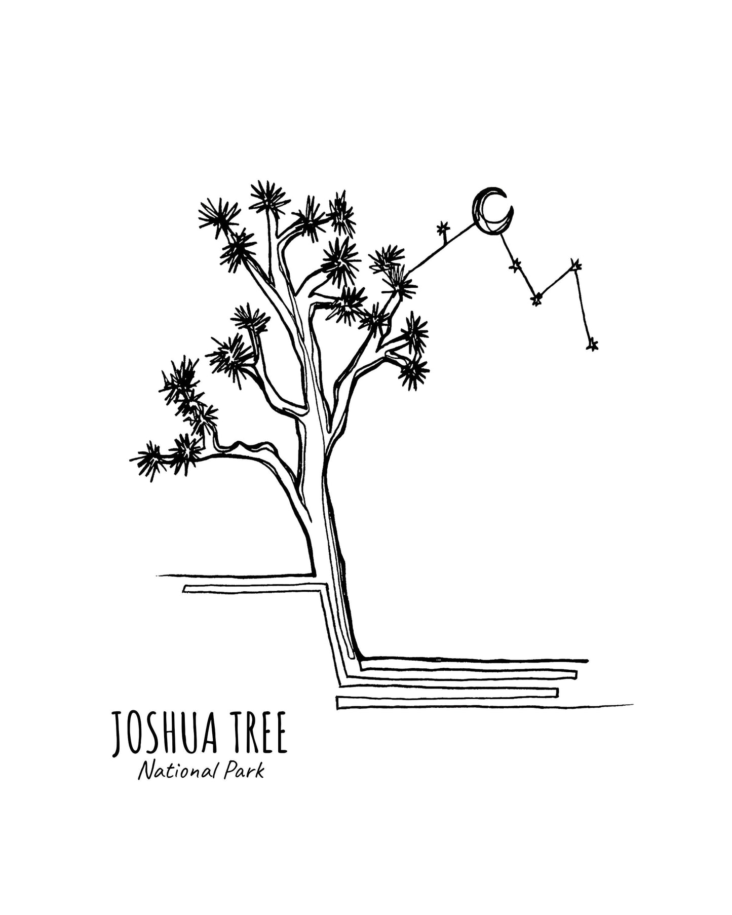 Joshua Tree National Park, California Continuous Line Print