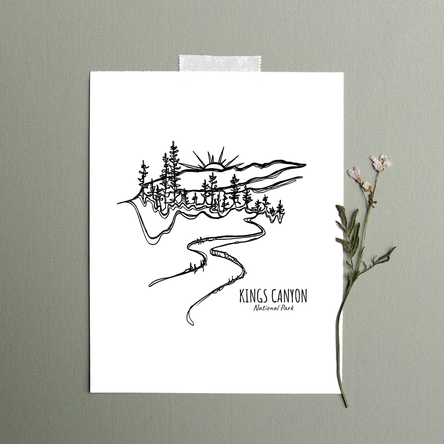 Kings Canyon National Park, California Continuous Line Print