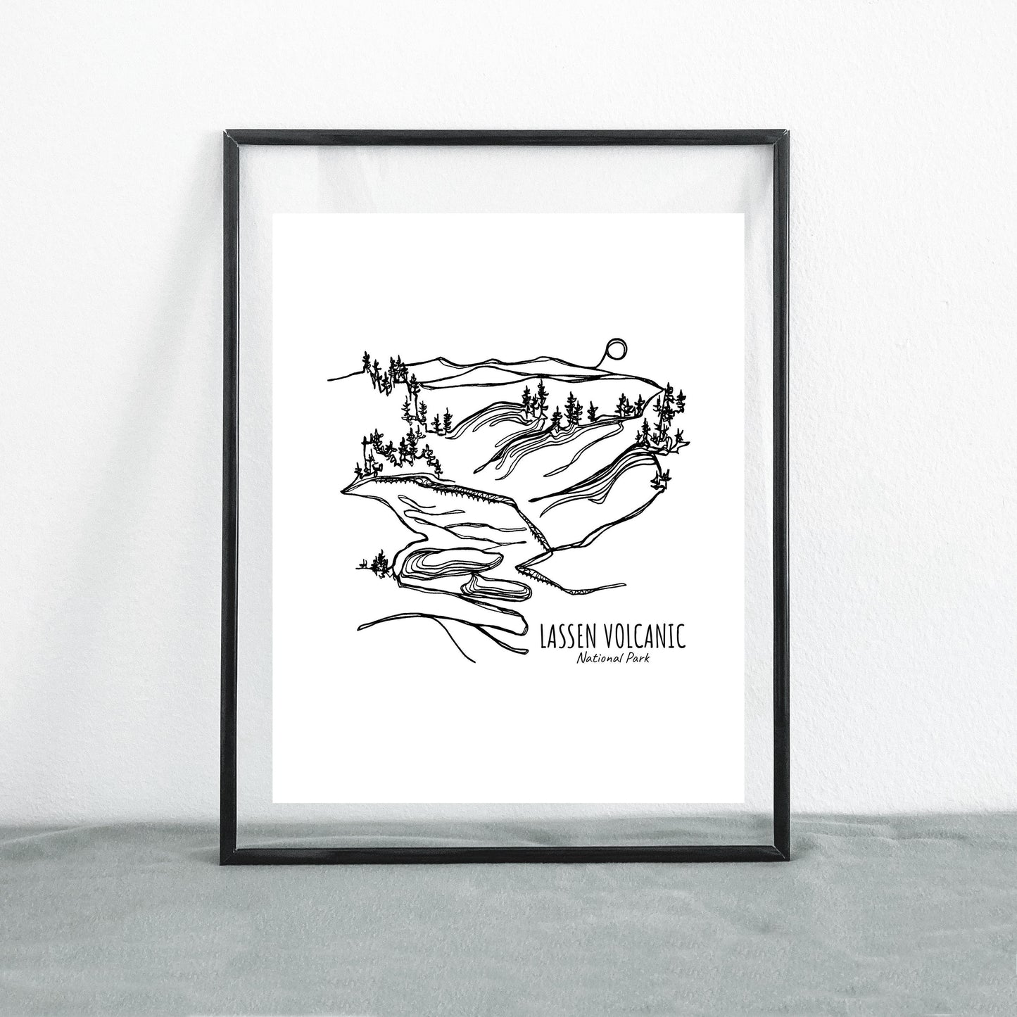 Lassen Volcanic National Park, California Continuous Line Print