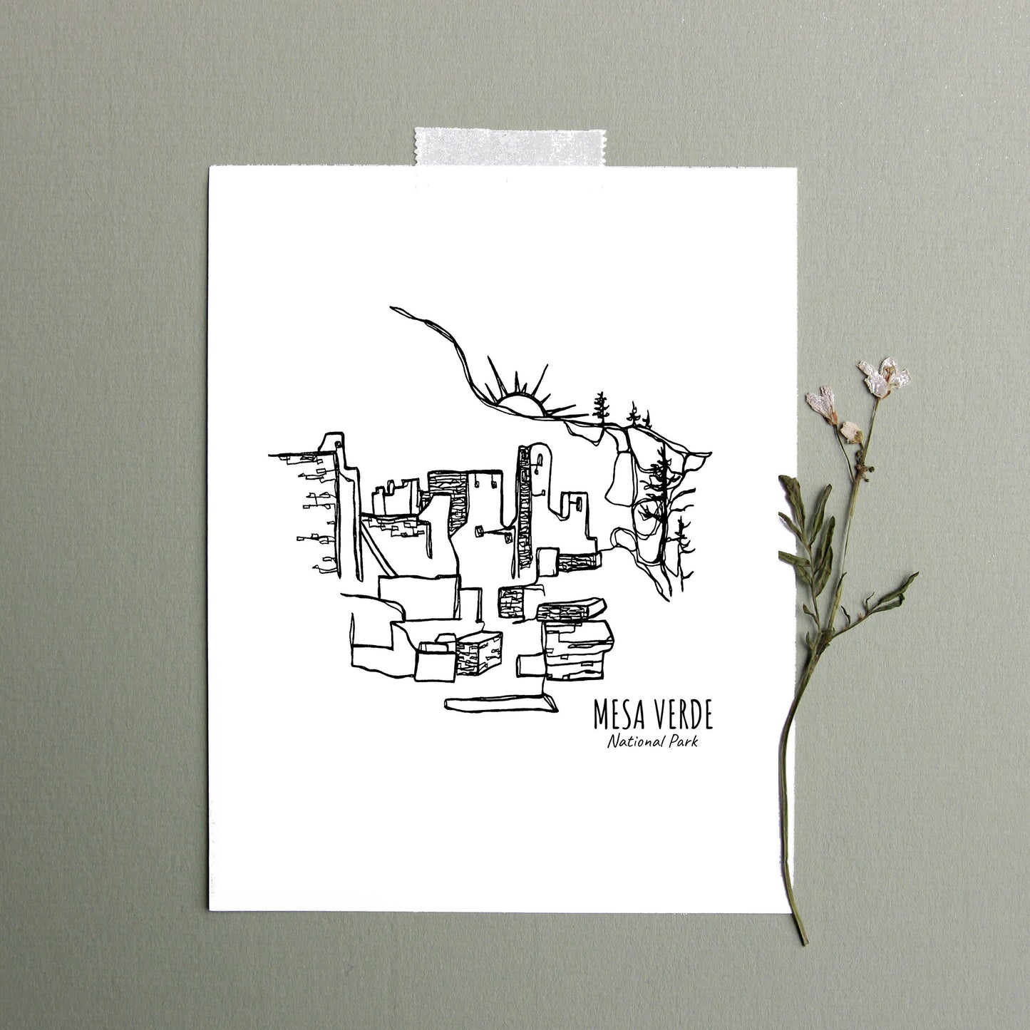 Mesa Verde National Park, Colorado Continuous Line Print