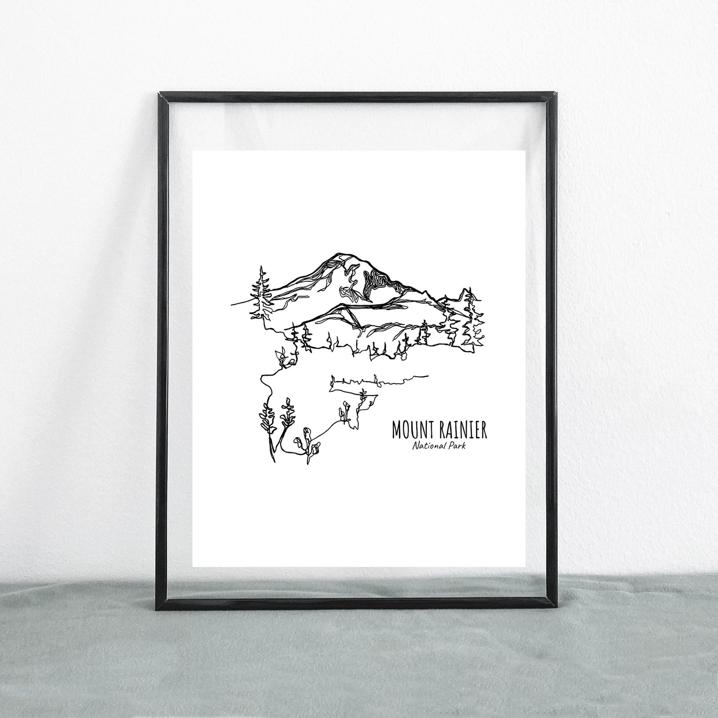 Mount Rainier National Park, Washington Continuous Line Print
