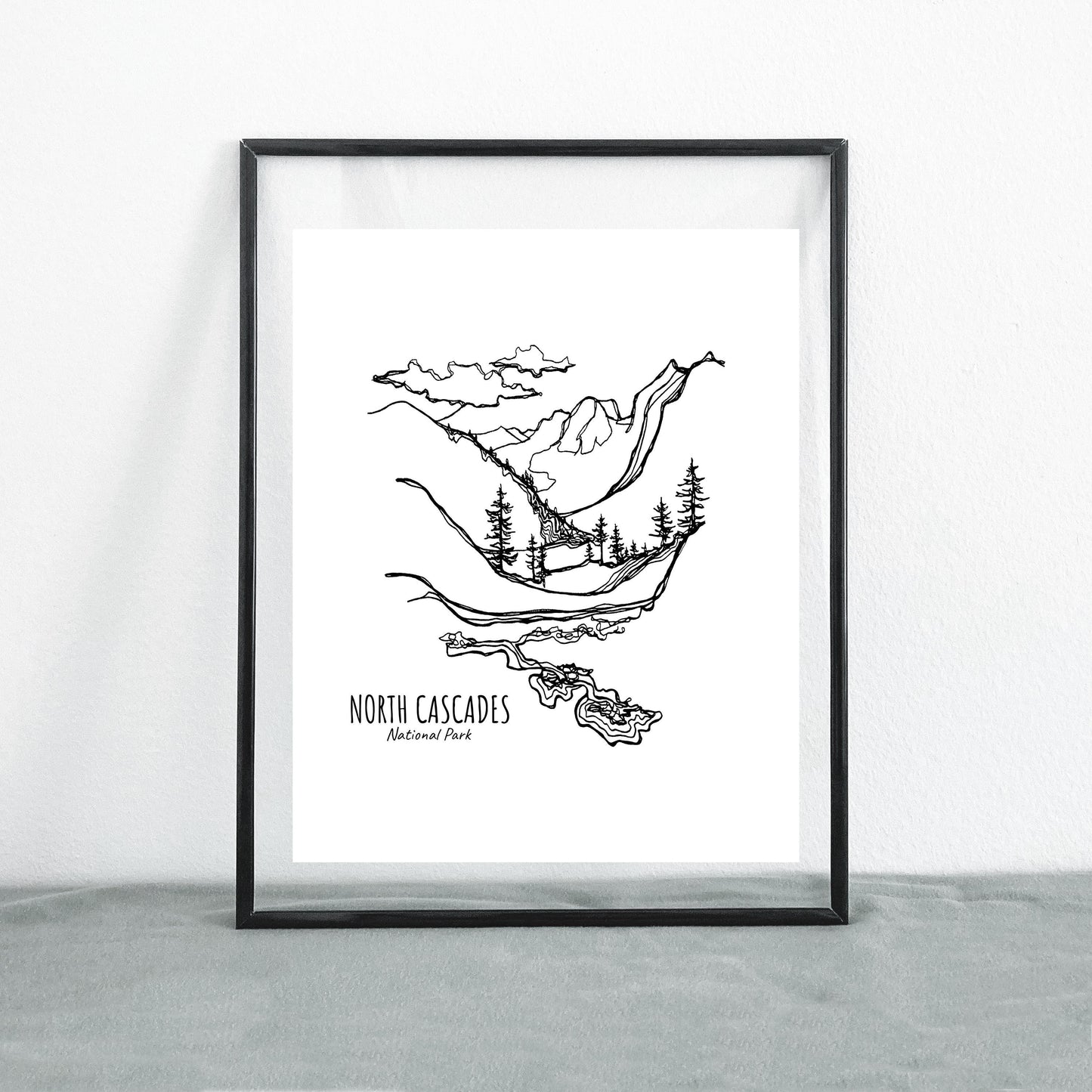 North Cascades National Park, Washington Continuous Line Print