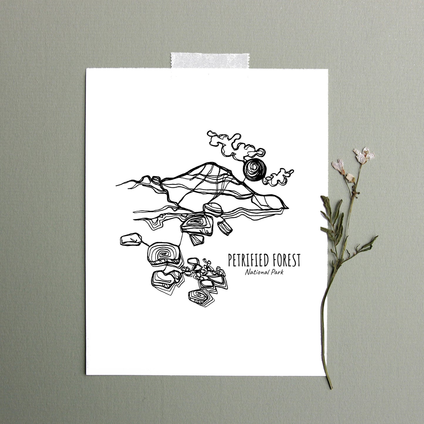Petrified Forest National Park, Arizona Continuous Line Print