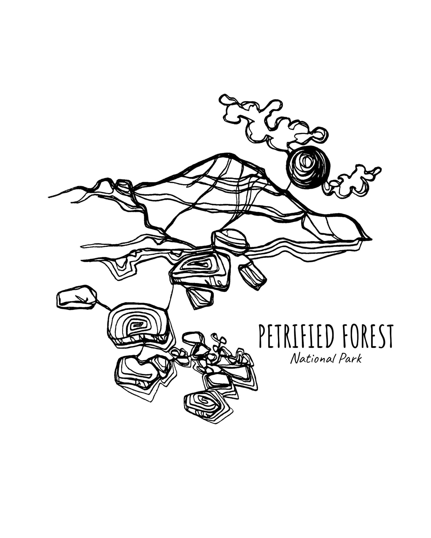 Petrified Forest National Park, Arizona Continuous Line Print