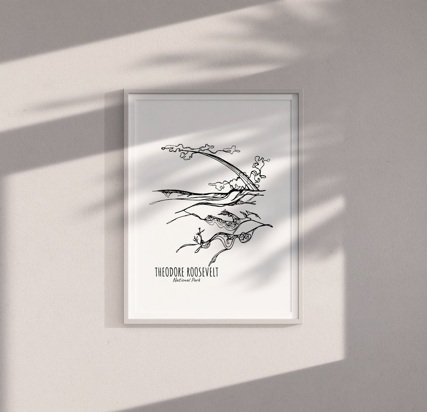 Theodore Roosevelt National Park, North Dakota Continuous Line Print