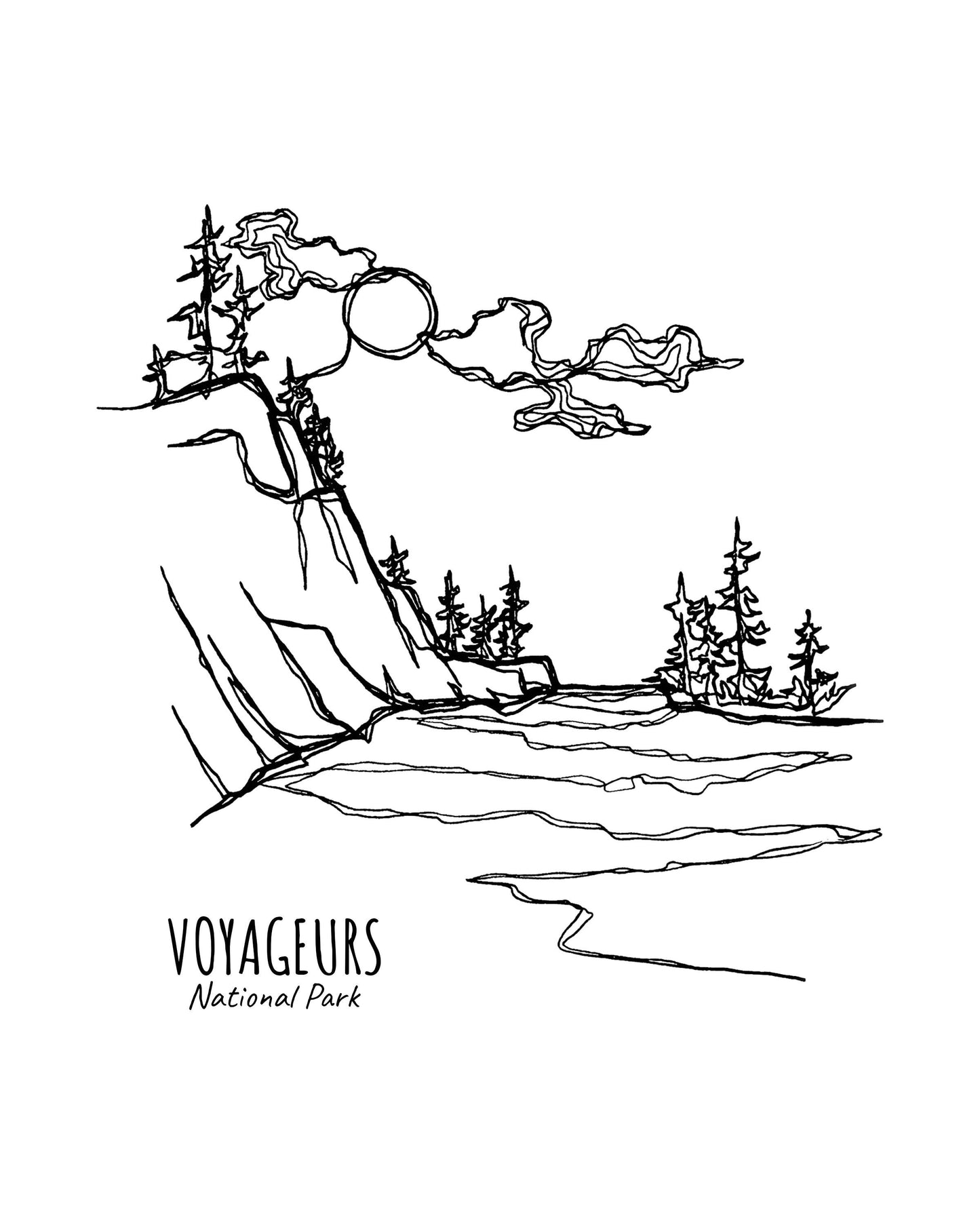 Voyageurs National Park, Minnesota Continuous Line Print