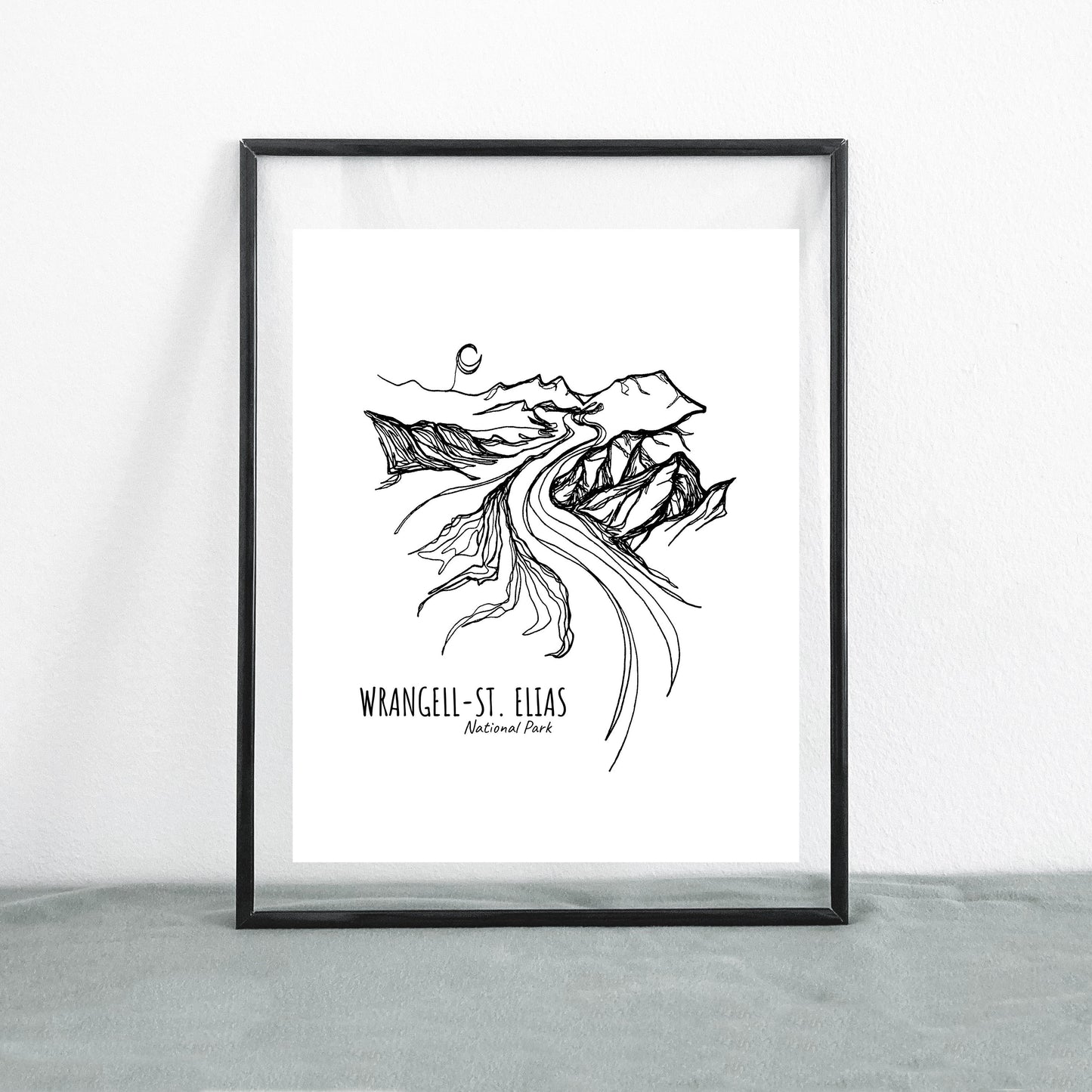 Wrangell-St. Elias National Park, Alaska Continuous Line Print