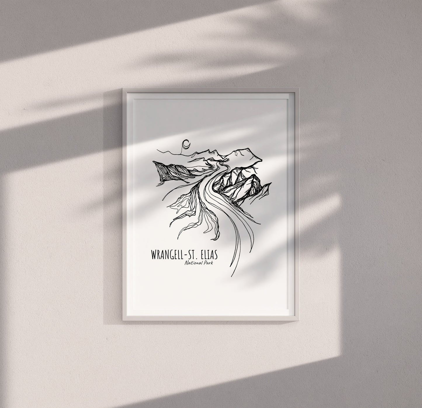 Wrangell-St. Elias National Park, Alaska Continuous Line Print