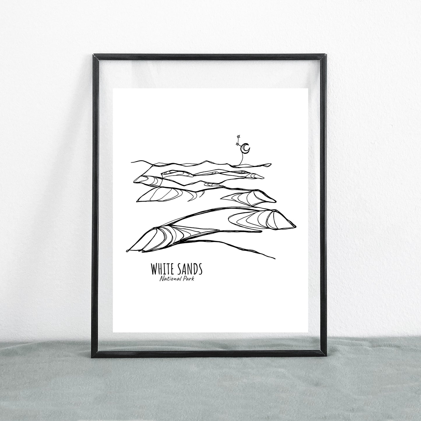 White Sands National Park, New Mexico Continuous Line Print