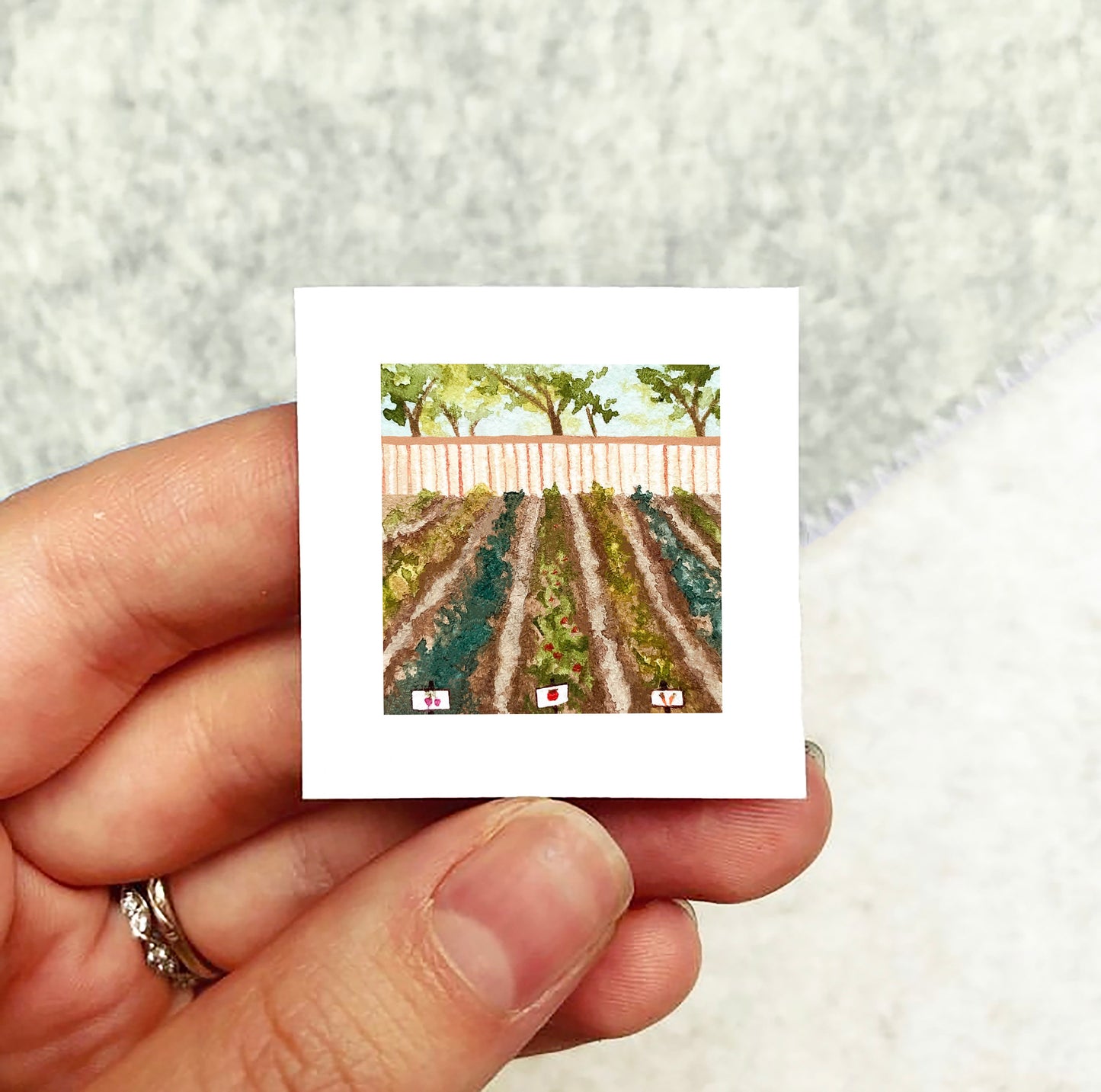 Mini 1" Vegetable Garden Watercolor Print