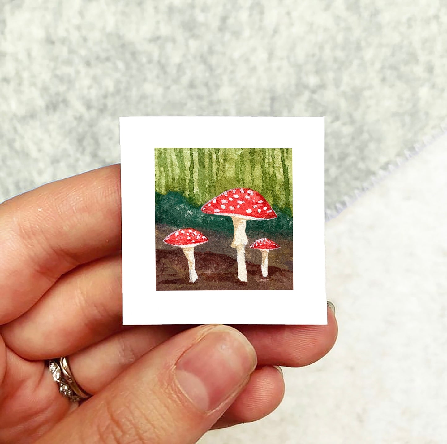 Mini 1" Mushroom Watercolor Print