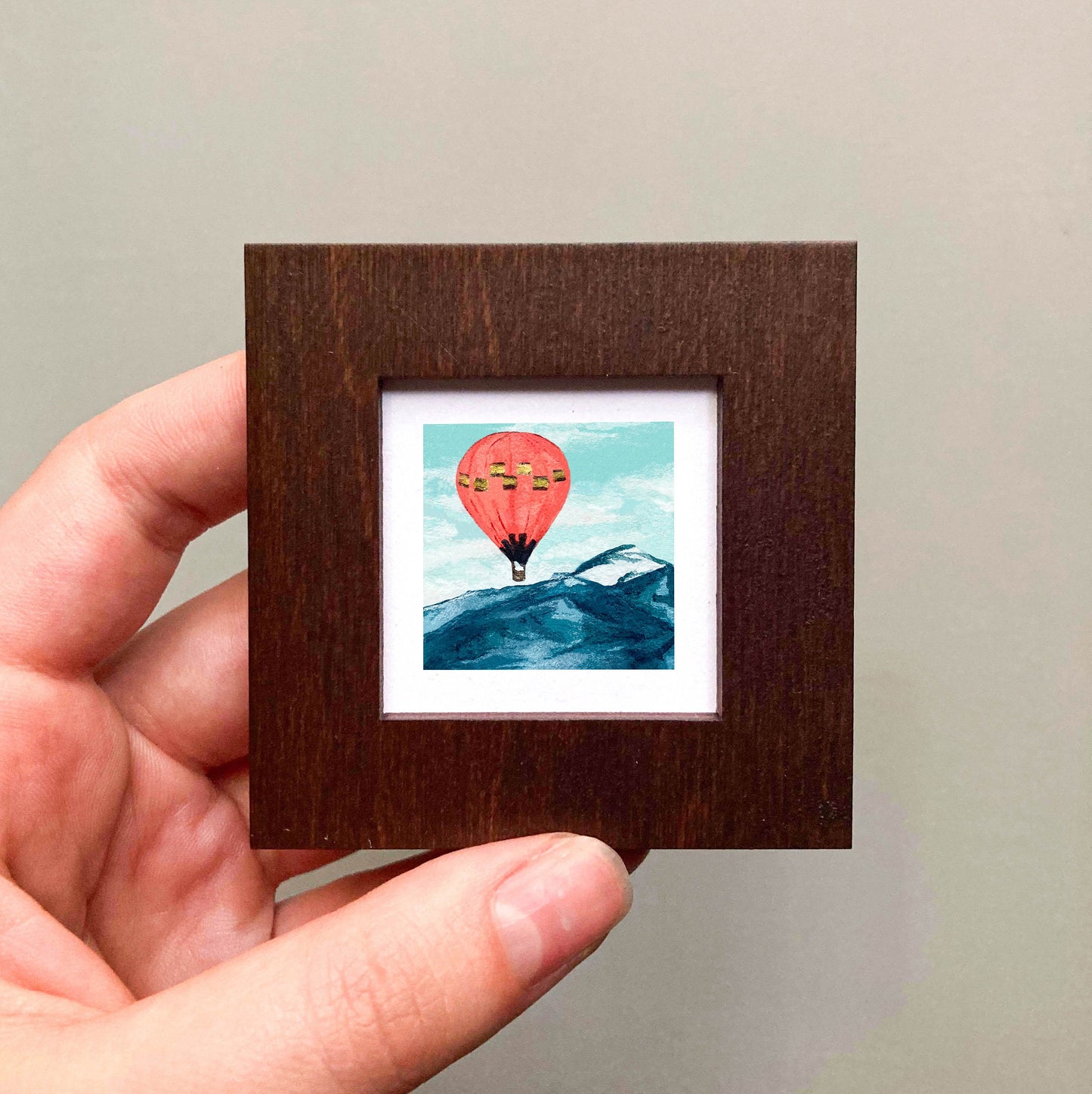 Mini 1" Hot Air Balloon Watercolor Print