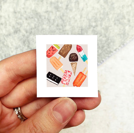 Mini 1" Popsicles Watercolor Print