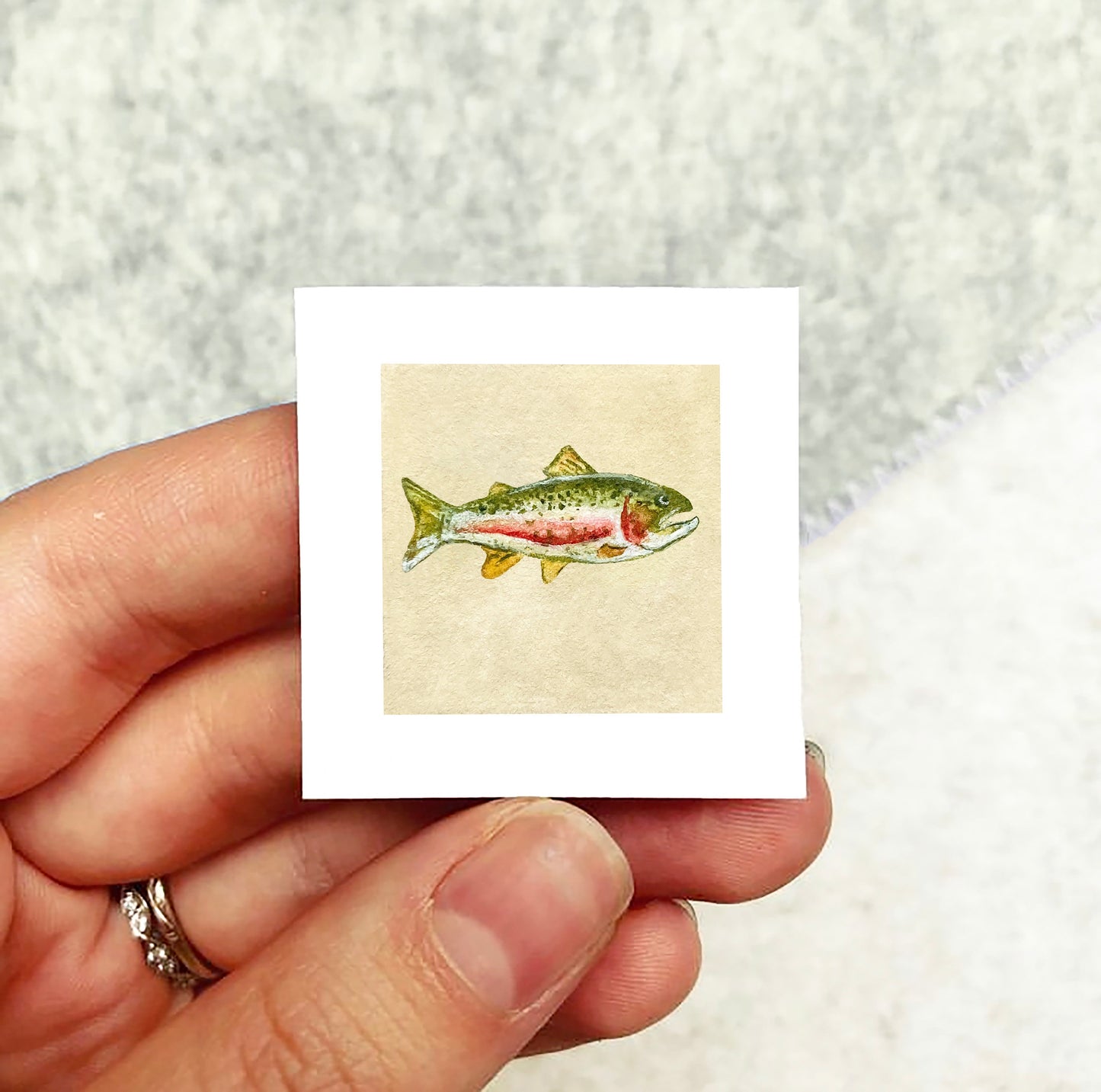 Mini 1" Rainbow Trout Watercolor Print
