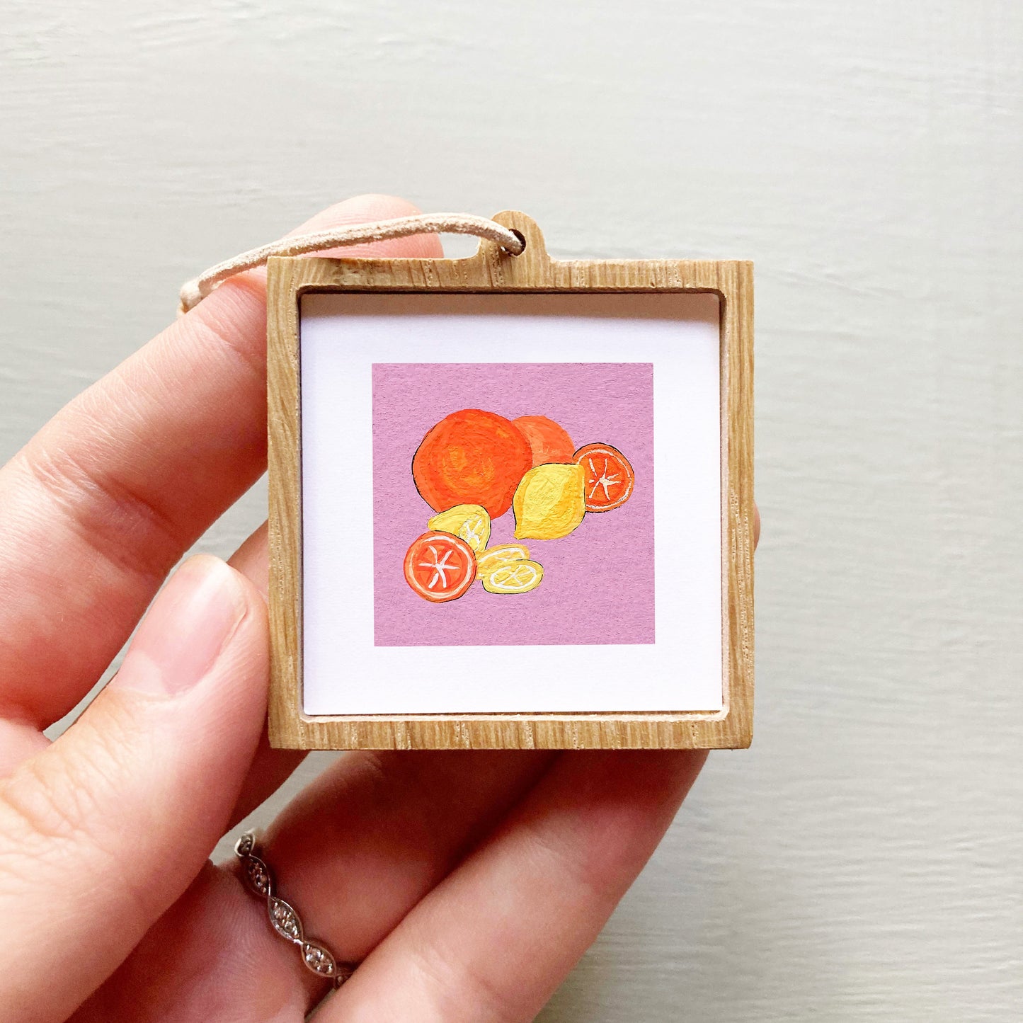 Mini 1" Citrus Oranges and Lemons Gouache Art Print