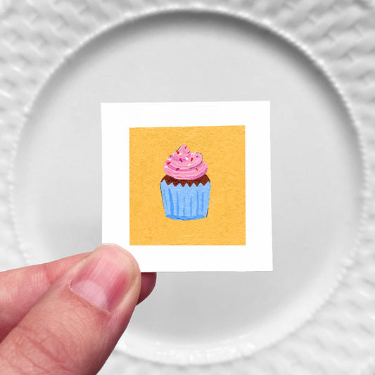 Mini 1" Cupcake Gouache Art Print