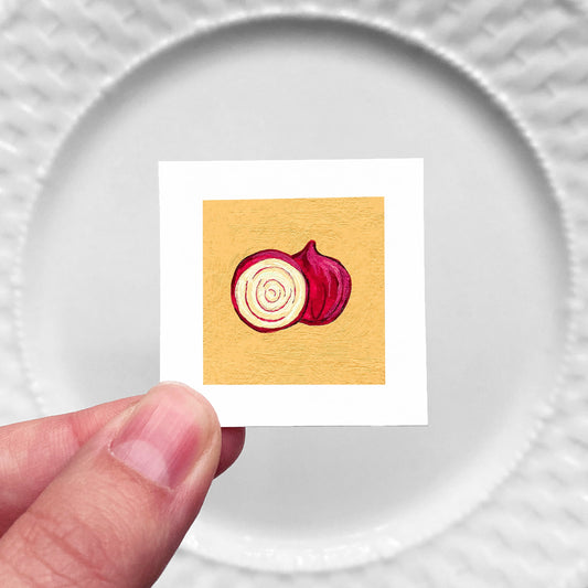 Mini 1" Onion Gouache Art Print