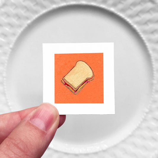 Mini 1" PB&J Sandwich Gouache Art Print
