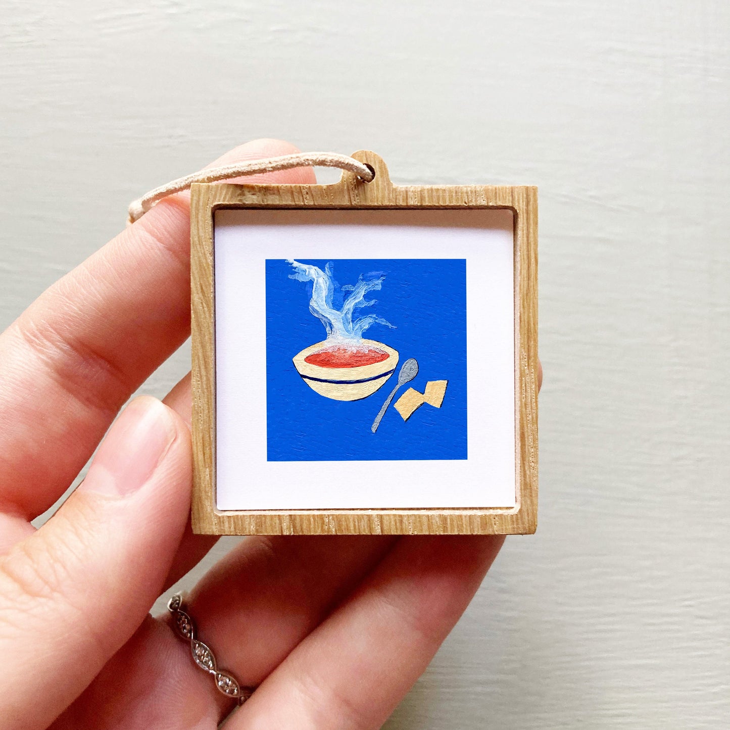Mini 1" Tomato Basil Soup Gouache Art Print
