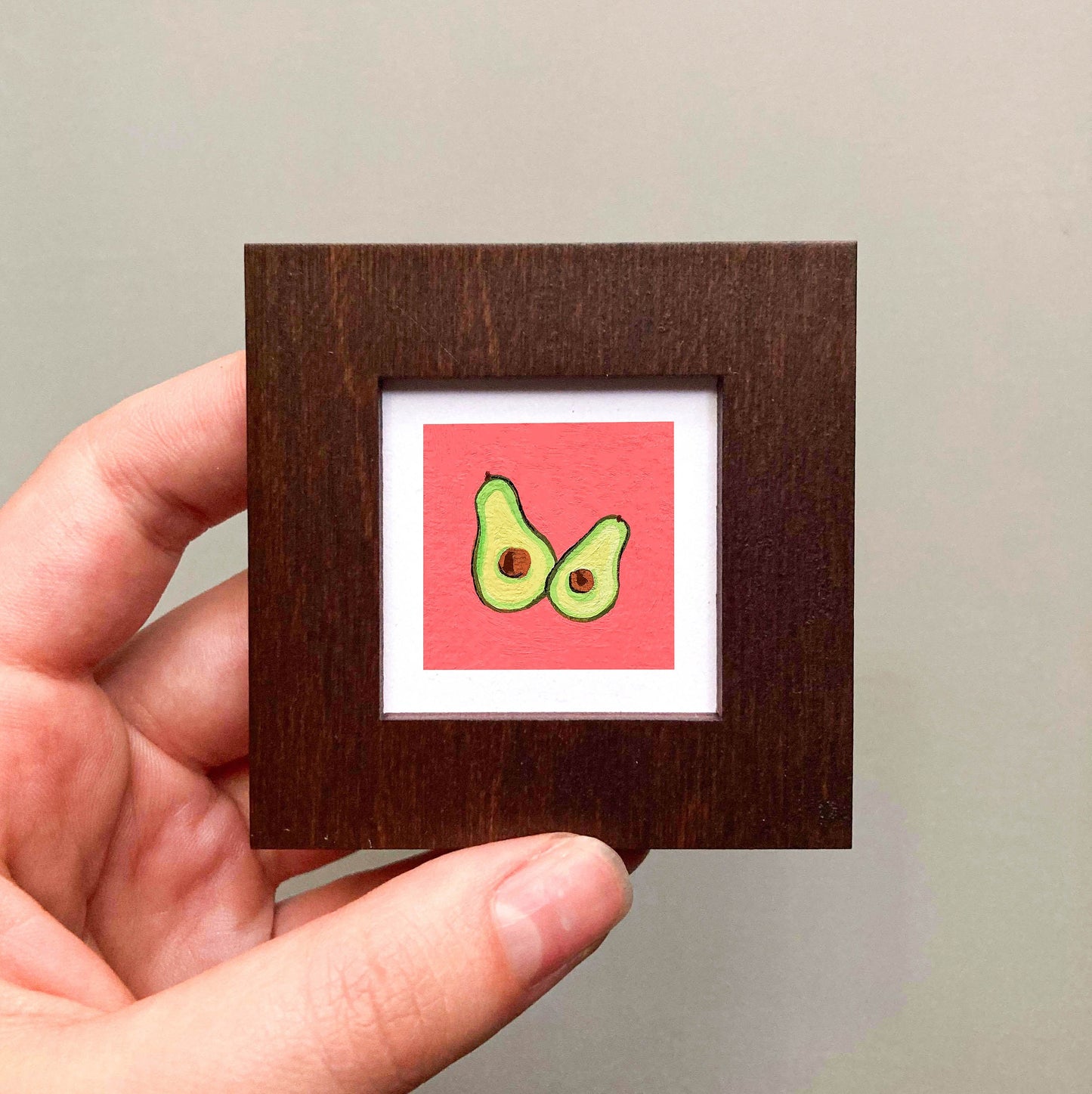 Mini 1" Avocado Gouache Painting Print