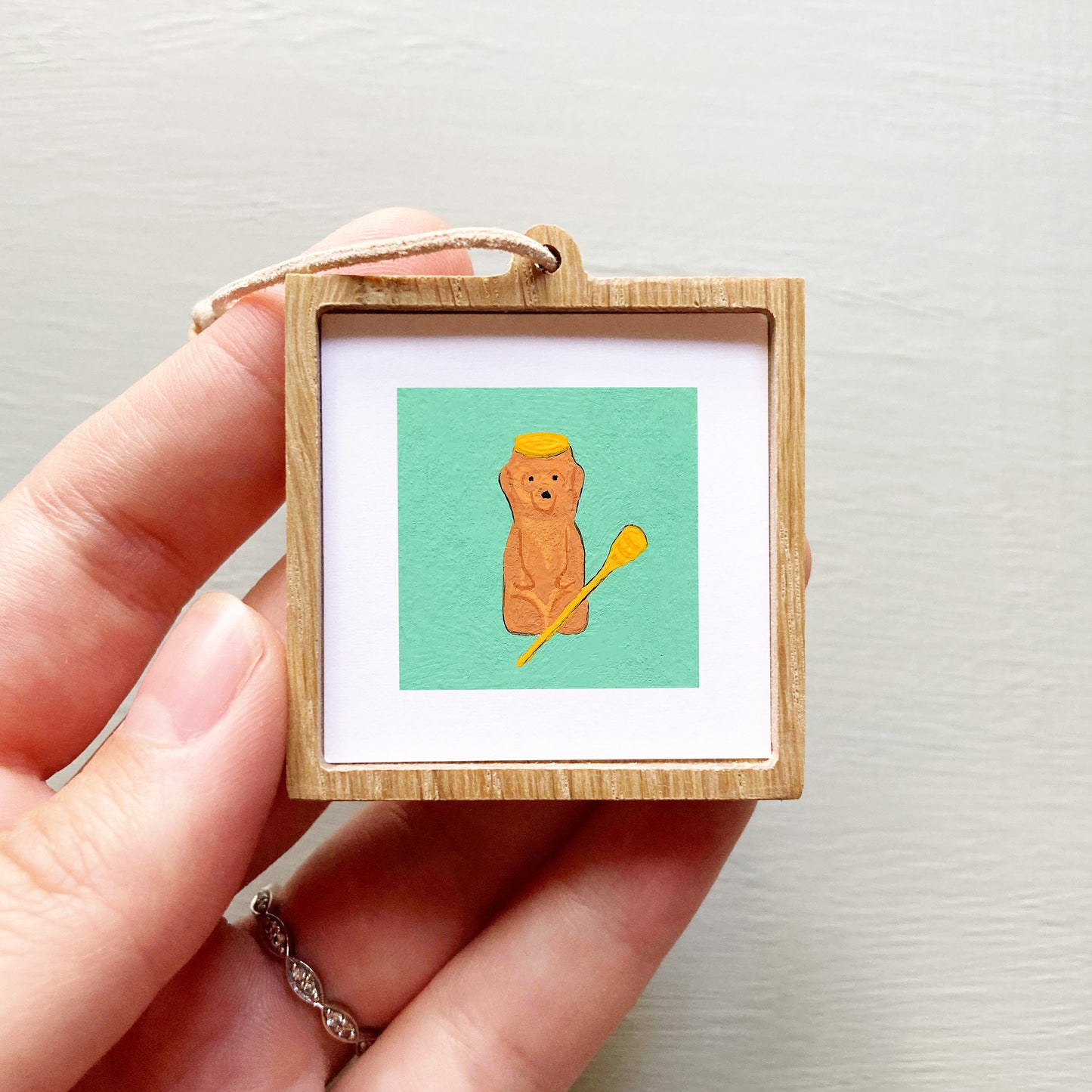 Mini 1" Honey Bear Gouache Art Print