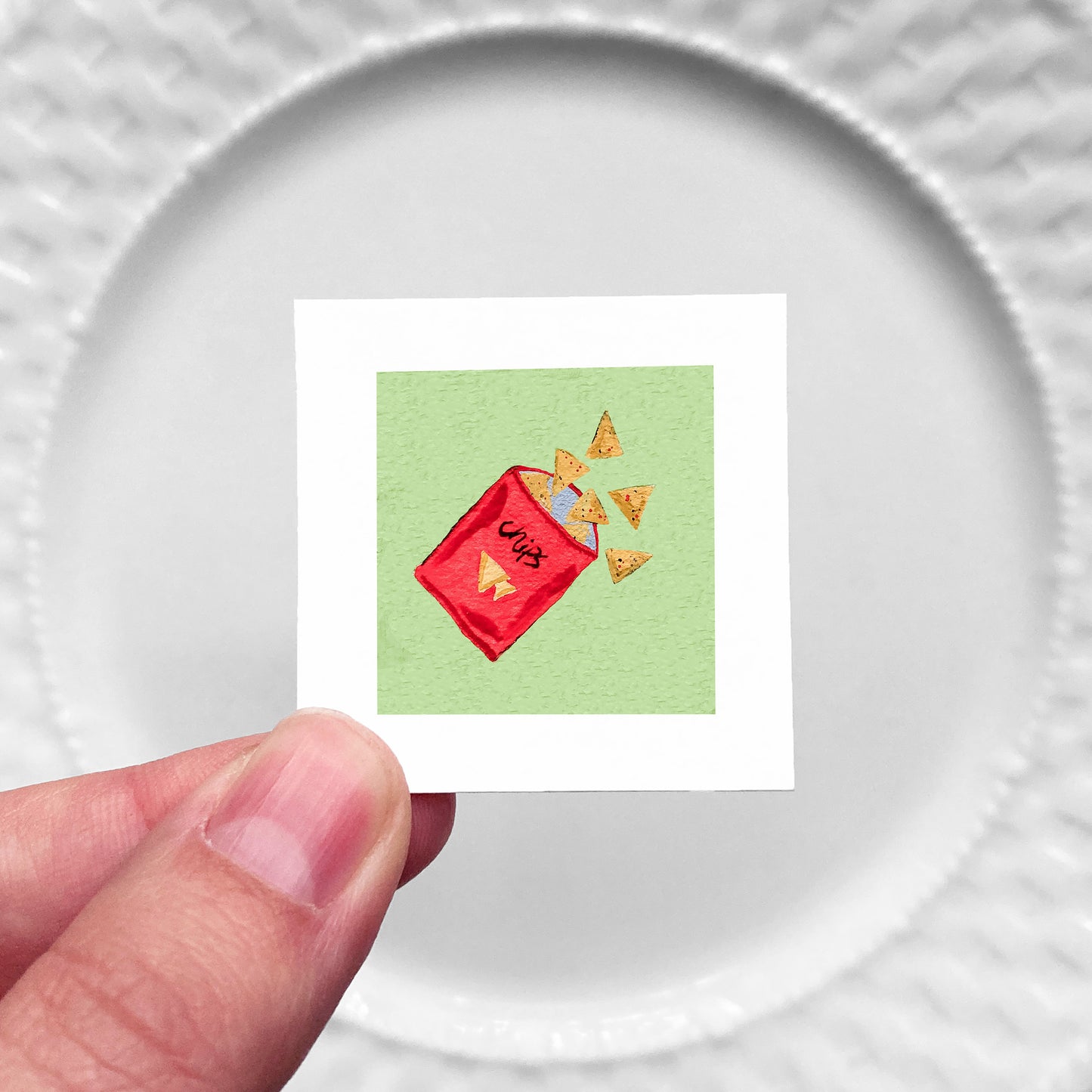 Mini 1" Chip Bag Gouache Art Print