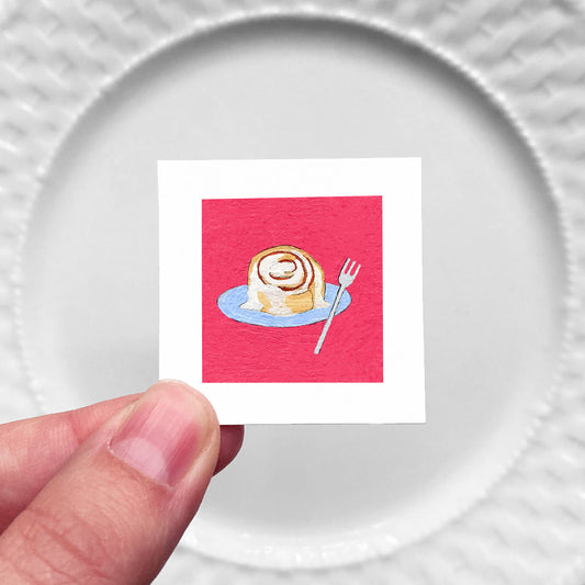 Mini 1" Cinnamon Roll Gouache Art Print