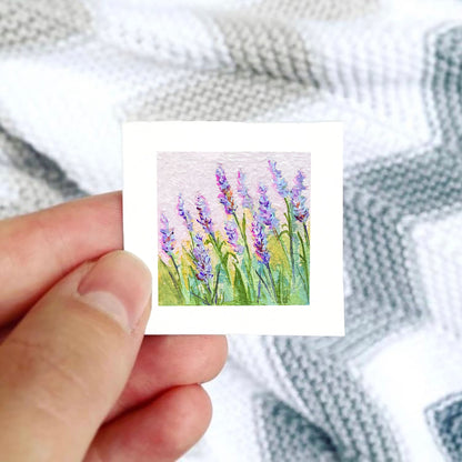 Mini 1" Lavender Flower Art PRINT