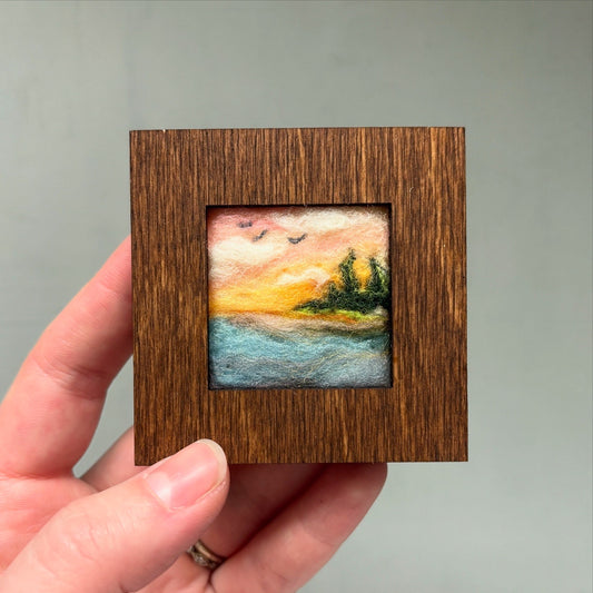 Framed Needle Felted Wool Original Landscape #13