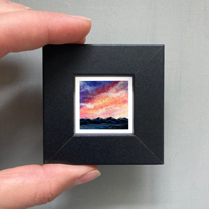 Mini 1" Bitterroot Mountains Montana Gouache Print