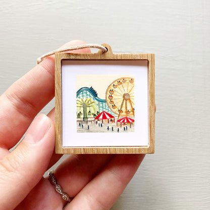 Mini 1" Carnival Theme Park Watercolor Print