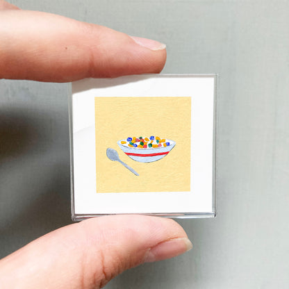 Mini 1" Cereal and Milk Gouache Art Print