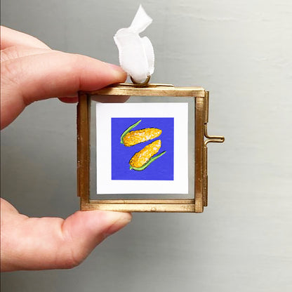 Mini 1" Corn on the Cob Gouache Art Print