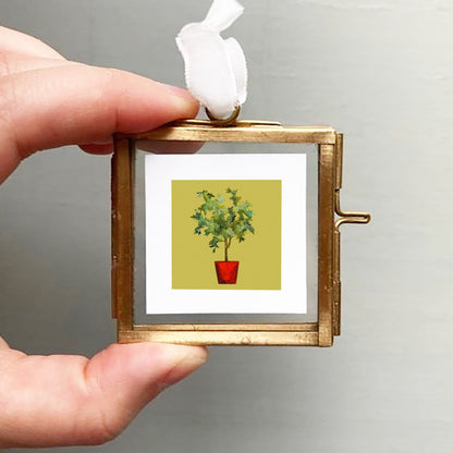 ORIGINAL Mini 1" Ficus Houseplant Watercolor Painting