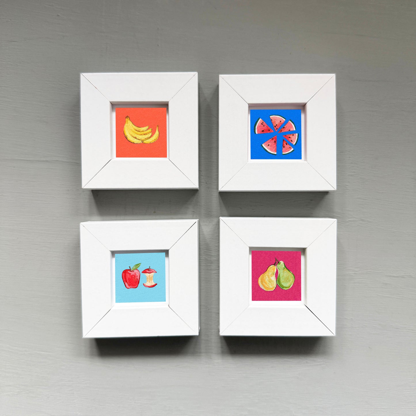 Set of 4 Tiny Fruit Food Prints