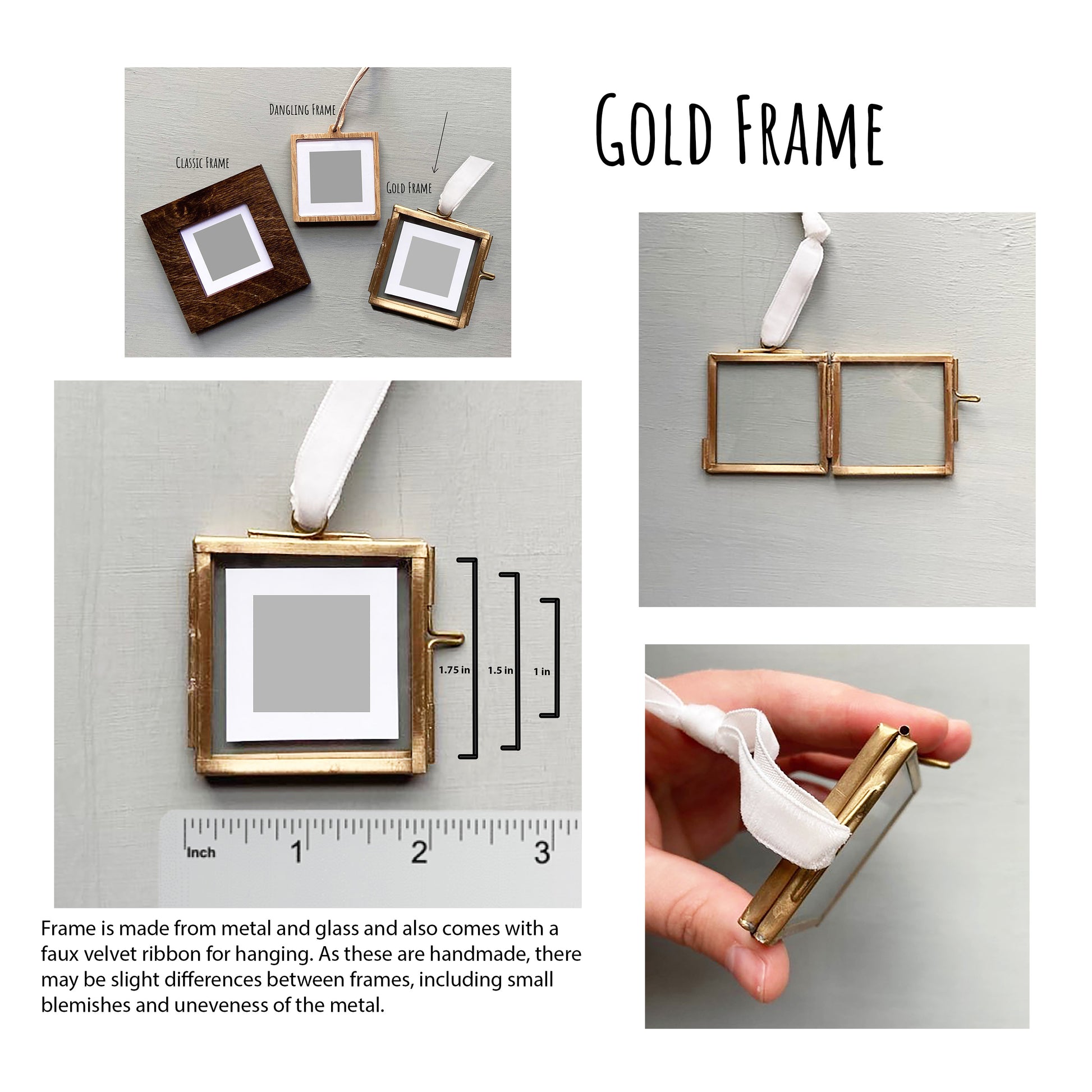 Small Faux Tin Frame - Gold