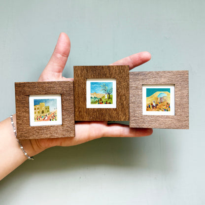 Miniature Easter Holy Week Art Prints Set of 8 - Tiny Watercolor 1-Inch Mini Wall Decor